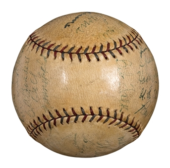 1926 Chicago White Sox Team Signed OAL Ban Johnson Baseball With 21 Signatures (Collins Schalk Faber Lyons)(Beckett)